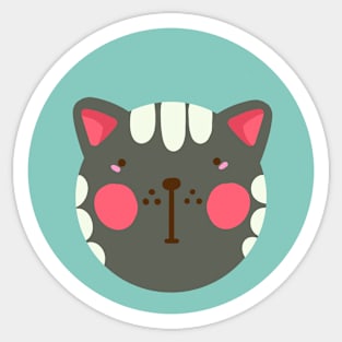 cute silly drawn kitty cat design 2 Sticker